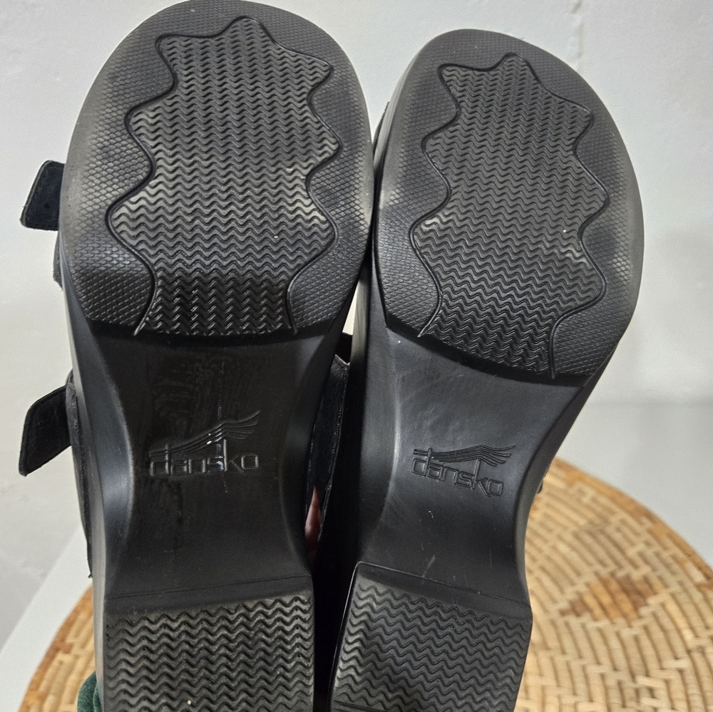 Dankso Black Leather Strappy Slip On Sandals 10-10.5 - Picture 6 of 8
